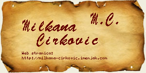 Milkana Ćirković vizit kartica